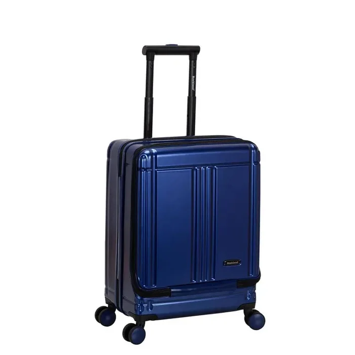 Tokyo 18 in. Navy Expandable Hard Side Spinner Carry on Laptop/Briefcase with TSA Lock