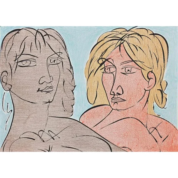 Tono Zancanaro, Paolo and Francesca, Lithograph, 1981