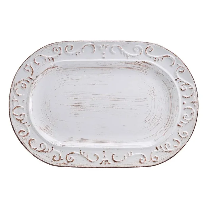 Trellis 13.8 in. Oval Stoneware Platter (Set of 1)
