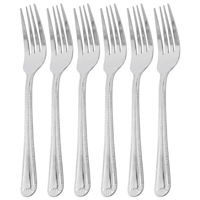 Tustin 6 Piece Stainless Steel Dinner Fork Flatware Set in Silver