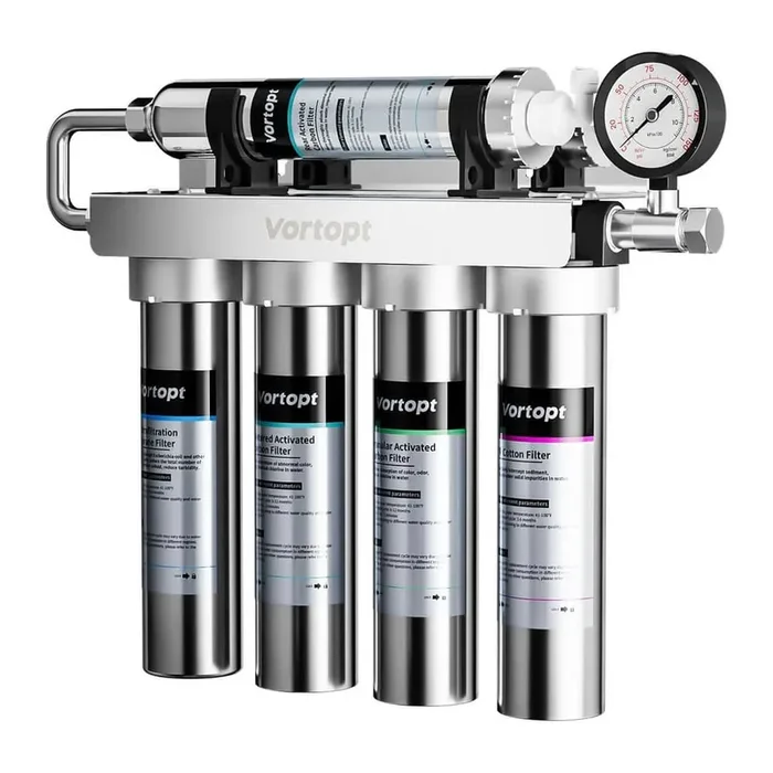 Under Sink Water Filtration System – NSF and CEC Certified, Real-Time Pressure Gauge, 0.01μm Water Filtration