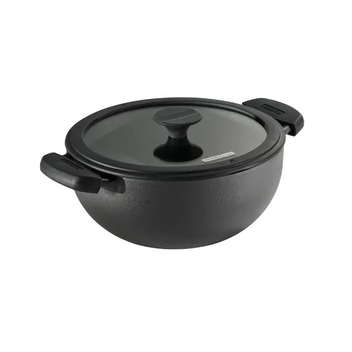 Utsava 3.9 qt. Pre-Seasoned Cast Iron Kadai with Lid – 10 in. Dia, Gas/Electric/Induction Compatible, Cooking Pan