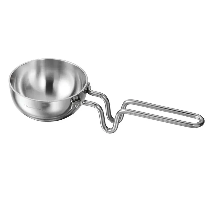 Utsava 4 in. Tri-Ply Clad Stainless Steel Tadka Frying Pan with Long Handle