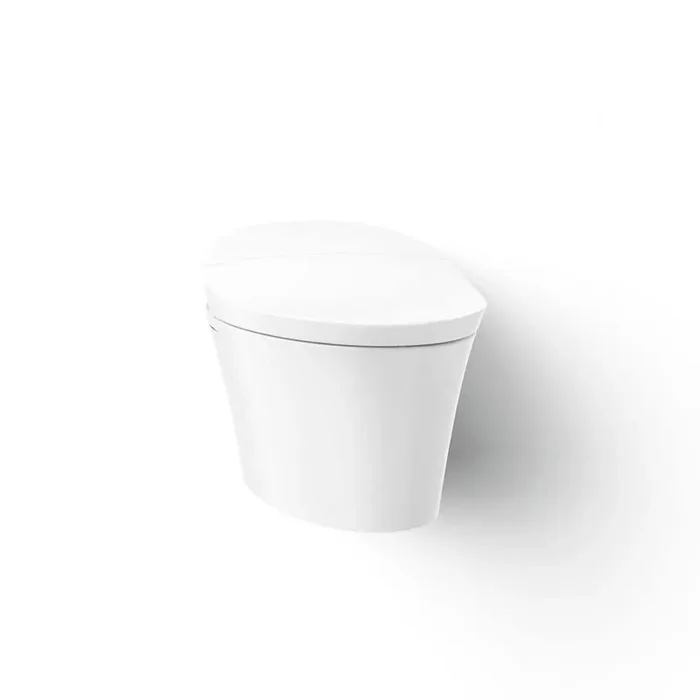 Veil Wall Hung 1-Piece 0.8 GPF Dual Flush Elongated Toilet in White Seat Included