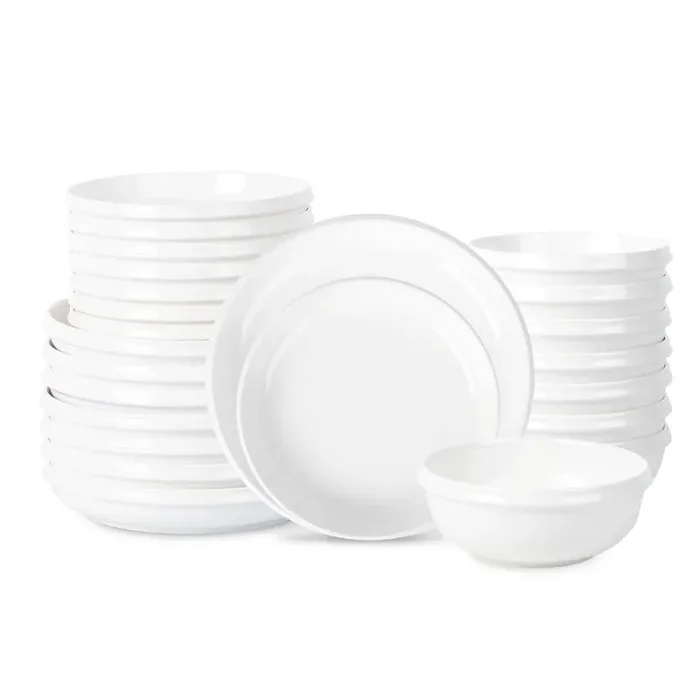 Verso 24-Piece White Porcelain Dinnerware Set (Service for 8)