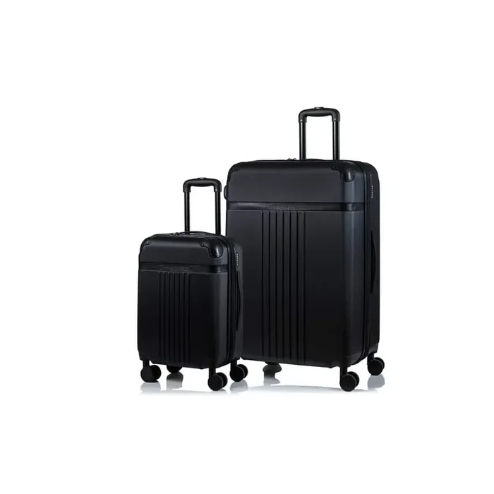 Vintage Black 28 in., 20 in. Hardside Luggage Set with Spinner Wheels (2-Pcs)