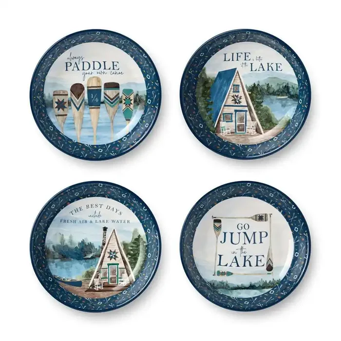 Wake At The Lake 38 fl. oz. Multi-Colored Melamine Soup Bowl (Set of 4)