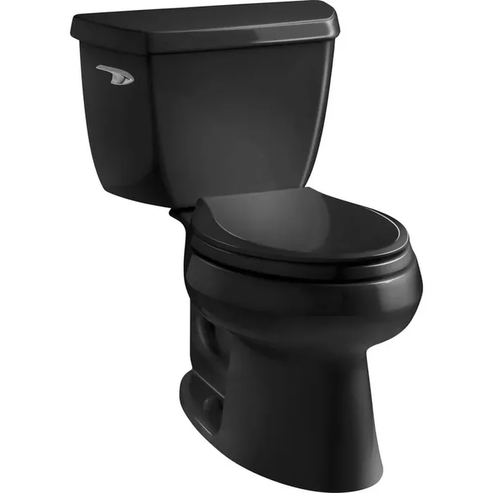 Wellworth Classic 12 in. Rough In 2-Piece 1.28 GPF Single Flush Elongated Toilet in Black Black Seat Not Included