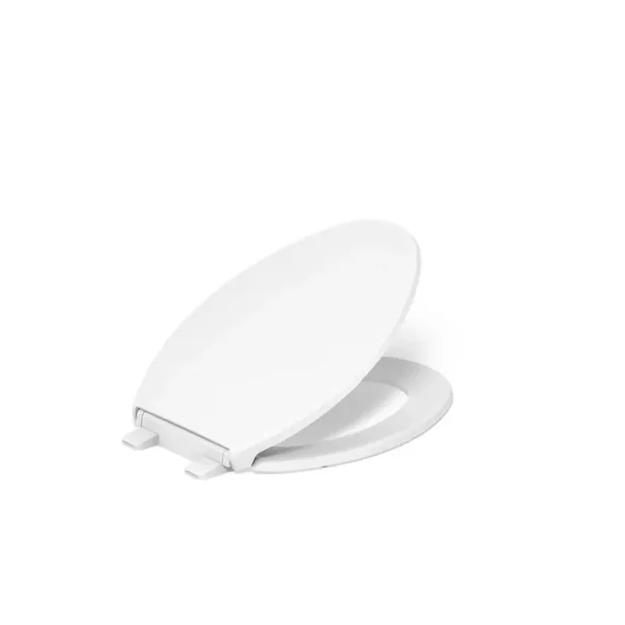 Wellworth Elongated Grip Tight Bumpers Toilet Seat in White