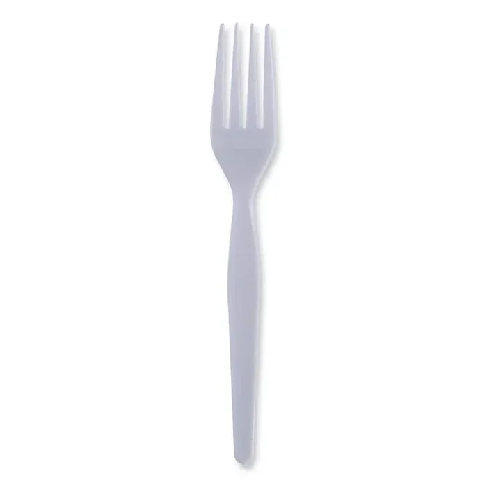 White Heavyweight Disposable Polystyrene Forks (1000-Carton)