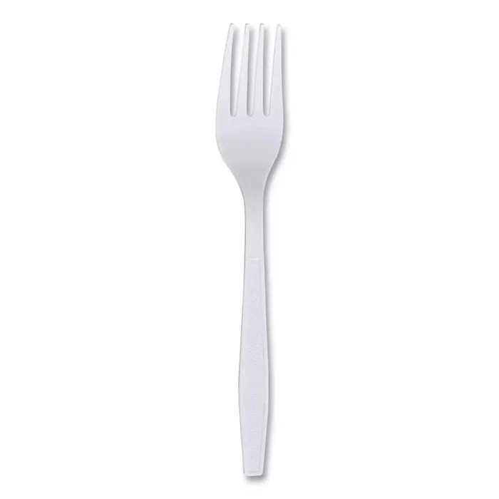 White Heavyweight Wrapped Disposable Polypropylene Forks (1,000-Carton)