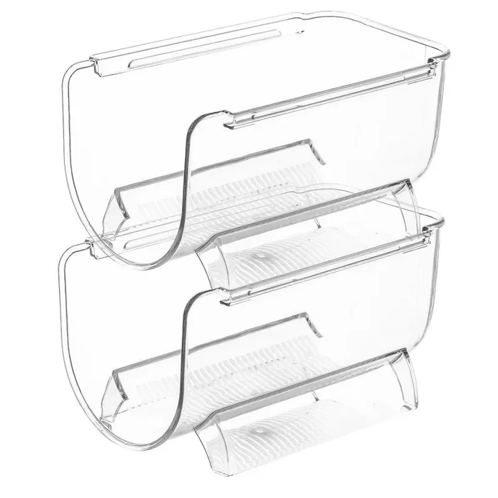 Wine Bottle Acrylic Food Storage Container Kitchen Organizer 2-Pack