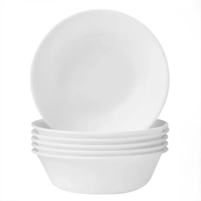 Winter Frost White Vitrelle Glass 16 fl. oz. Soup/Cereal Bowl, 6-Piece Set