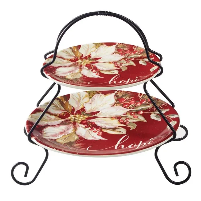Winters Joy 2-Tier Assorted Colors Cake Stand