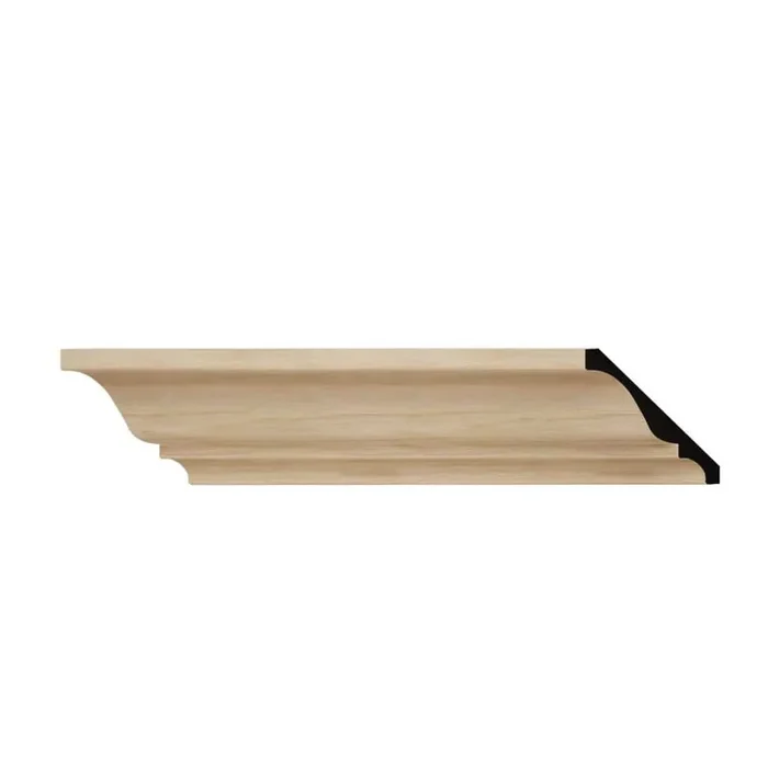 WM45 3.75 in. D x 3.69 in. W x 6 in. L Wood (White Oak) Crown Moulding Sample