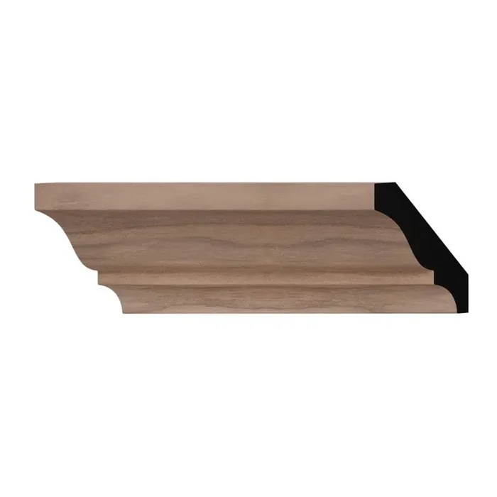 WM52 1.63 in. D x 2.25 in. W x 6 in. L Wood (Walnut) Crown Moulding Sample